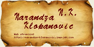 Narandža Klopanović vizit kartica
